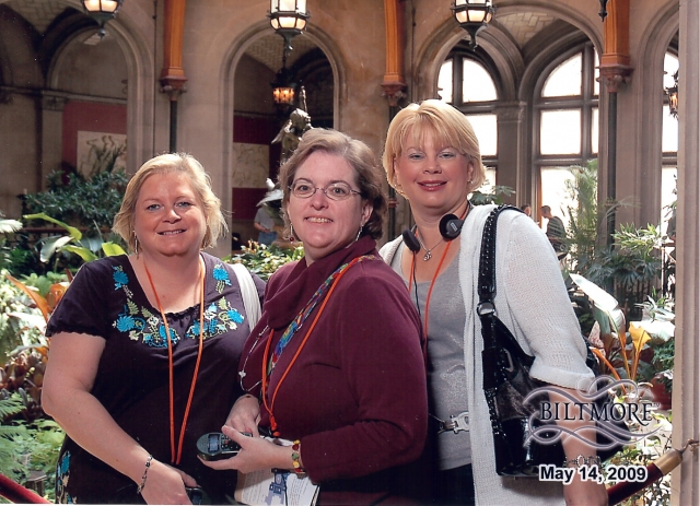 The National Floozy League celebrated with a mountain vaca in NC.  Meg Batts Wallace, Sid Smith Brand, and Theresa Johnson Anderson