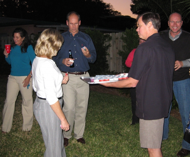 Jello shooters served on the lawn