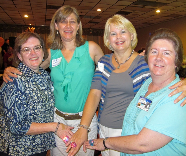 Sid, Jodi, Theresa, and Lauri with their floozy rings