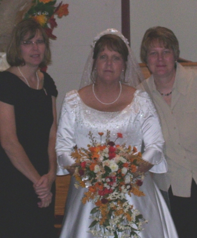 The Dee triplets:  Doris, Debbie, and Diane, at Debbies recent wedding.