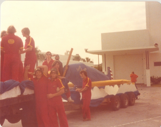 Leo prepares to fly through the 77 Homecoming Parade