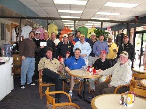 Jan 2007:  LHS alumni in the picture are, from left to right, Mike Carter, David Randall, Tony McMahon, Larry Murphy, Dean Erskine, Alan Puckett, Tim Colton, Tom Burry, Doug Erskine and
David Partin. The others are obviously of no concern since they went